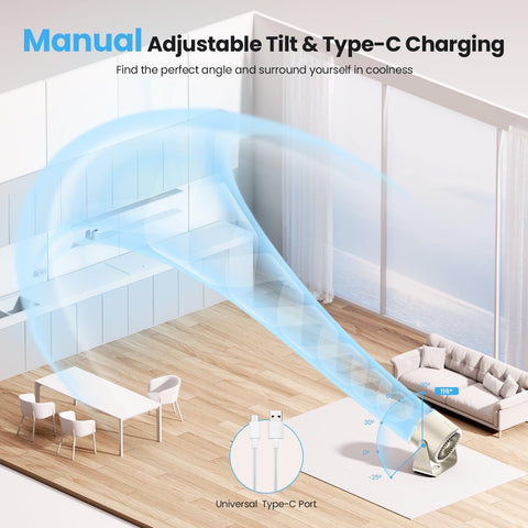 DURBESTER desk fan offers 100 speed settings for precise comfort.