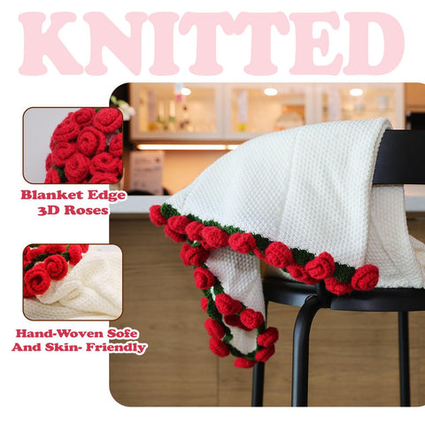 Duryeo crochet-blanket-rose-bouquet unfurls into a cozy throw.