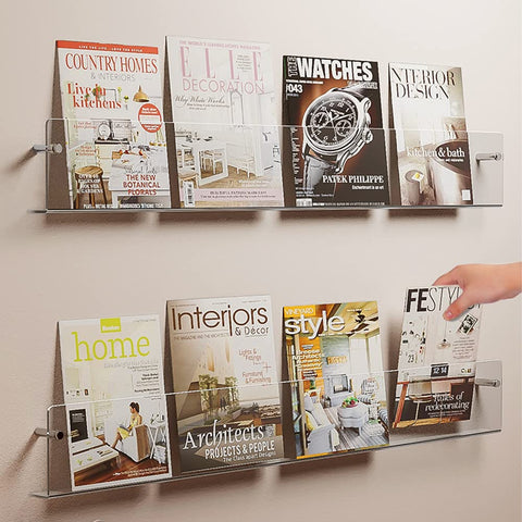 DuvinDD 24-inch clear rack keeps brochures organized in waiting rooms.