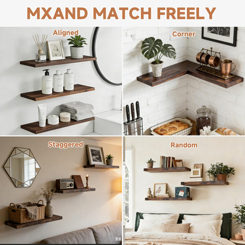 Duvique Easy Install Floating Shelves hidden bracket for a seamless floating look