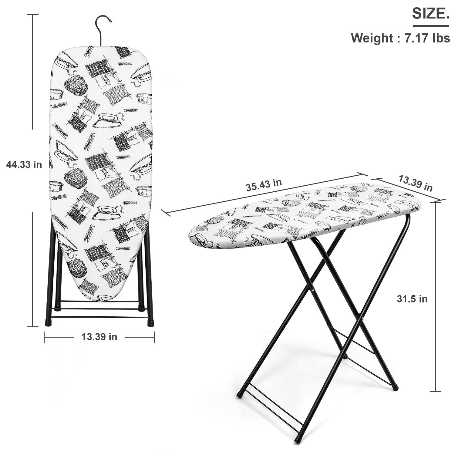 Duwee heat-resistant cotton cover with 10 mm foam cushions fabrics during pressing.