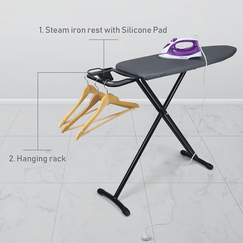Duwee ironing board's heavy-duty legs ensure steadfast stability during ironing.