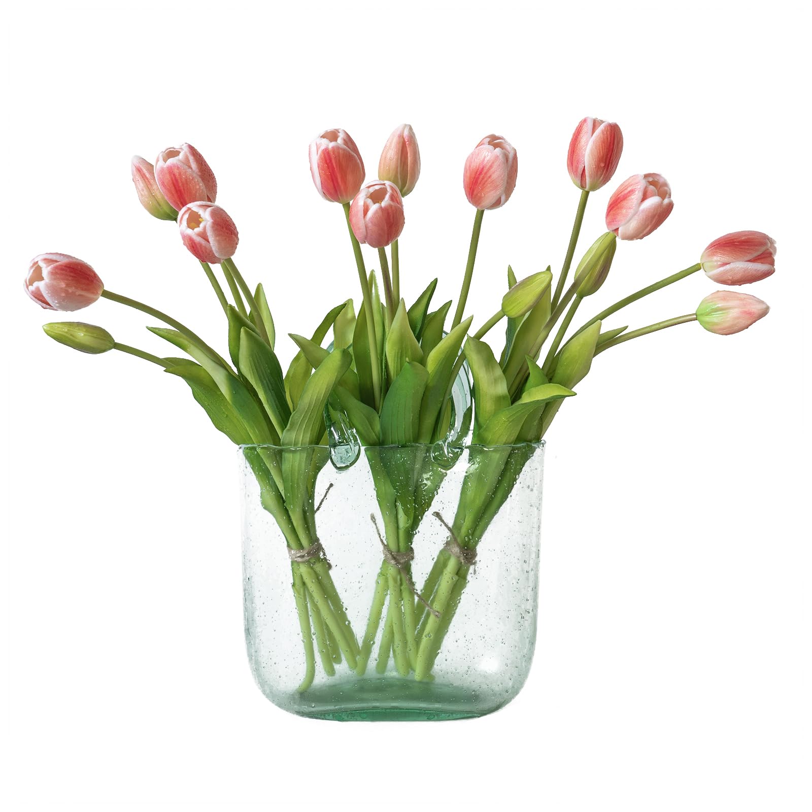 DUYONE artificial tulips bouquet with 9 blooms for durable home decor.