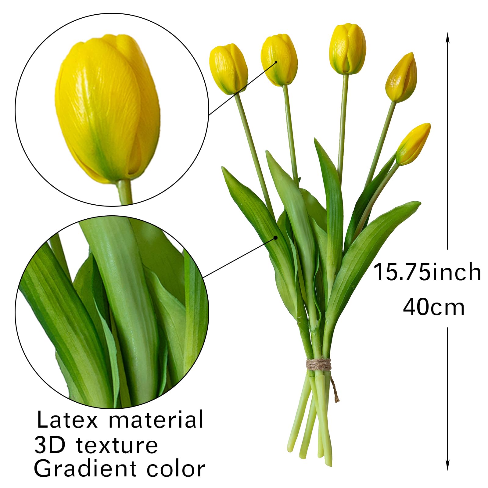 DUYONE tulips bundle with iron-wired stems for easy shaping in centerpieces.
