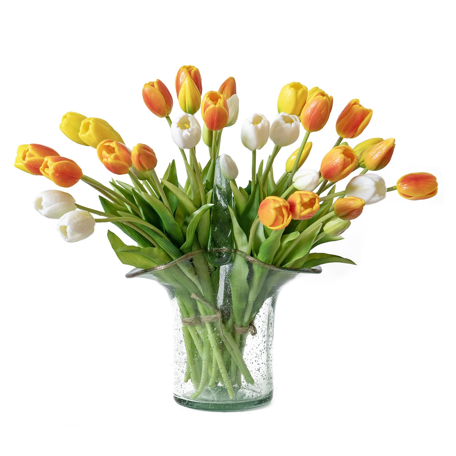 DUYONE artificial tulips stay vibrant and never yellow.