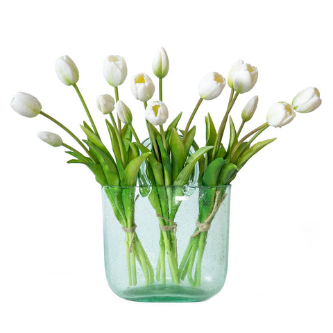DUYONE artificial tulips bouquet closeup shows lifelike texture for chic home decor.