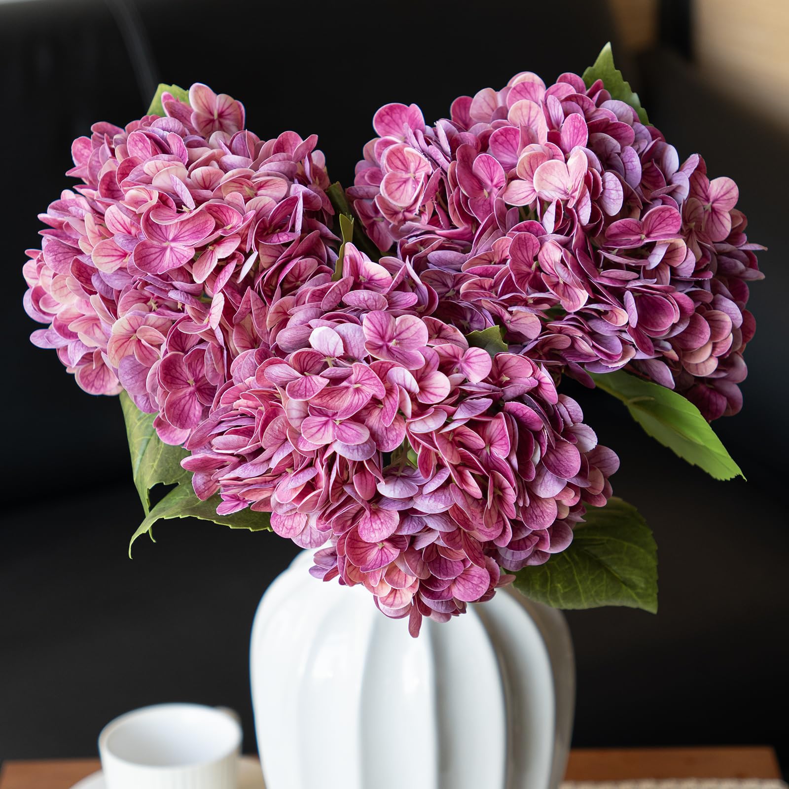 DUYONE rose-red hydrangea bouquet 22in enhances wedding decor