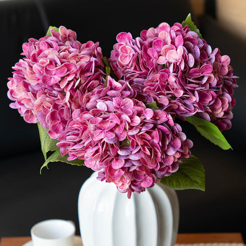 DUYONE rose-red hydrangea bouquet 22in enhances wedding decor
