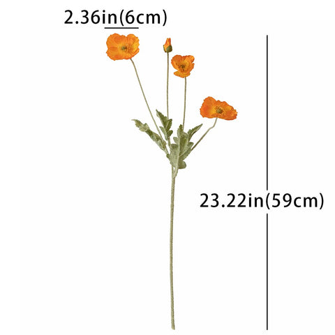 DUYONE orange poppy silk bouquet enhances wedding decor and celebrations