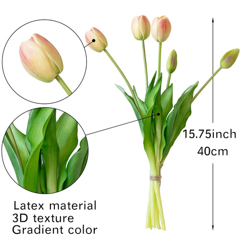 DUYONE tulips 3-bunch pack with vibrant color that resists wilting.