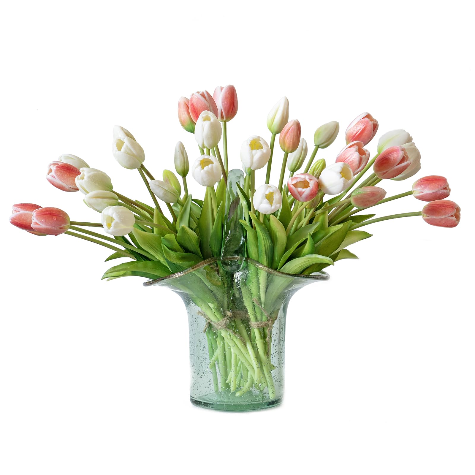DUYONE coral pink tulips add warm color to rooms and seasonal arrangements.