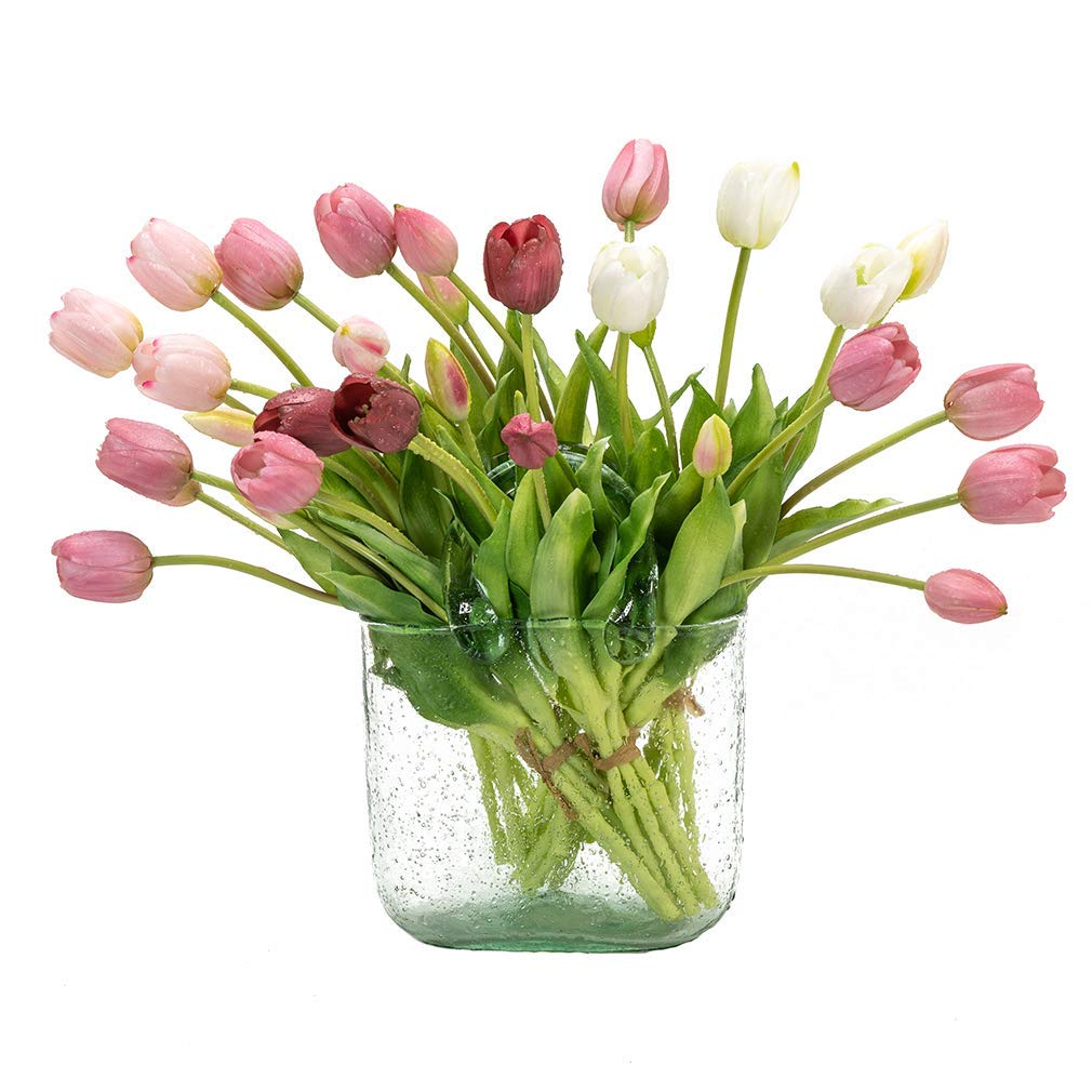 DUYONE tulips with iron-wire stems bendable for creative arrangements