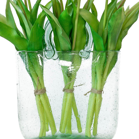 DUYONE pink champagne tulips bring vibrant color to any space.