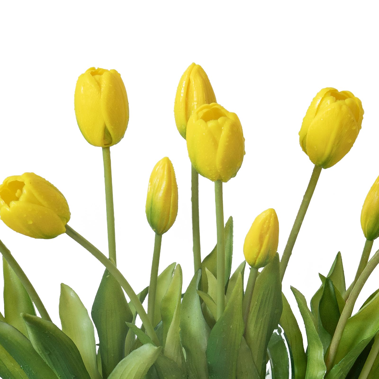 DUYONE tulips with water spray effect, lifelike dewdrops on petals.