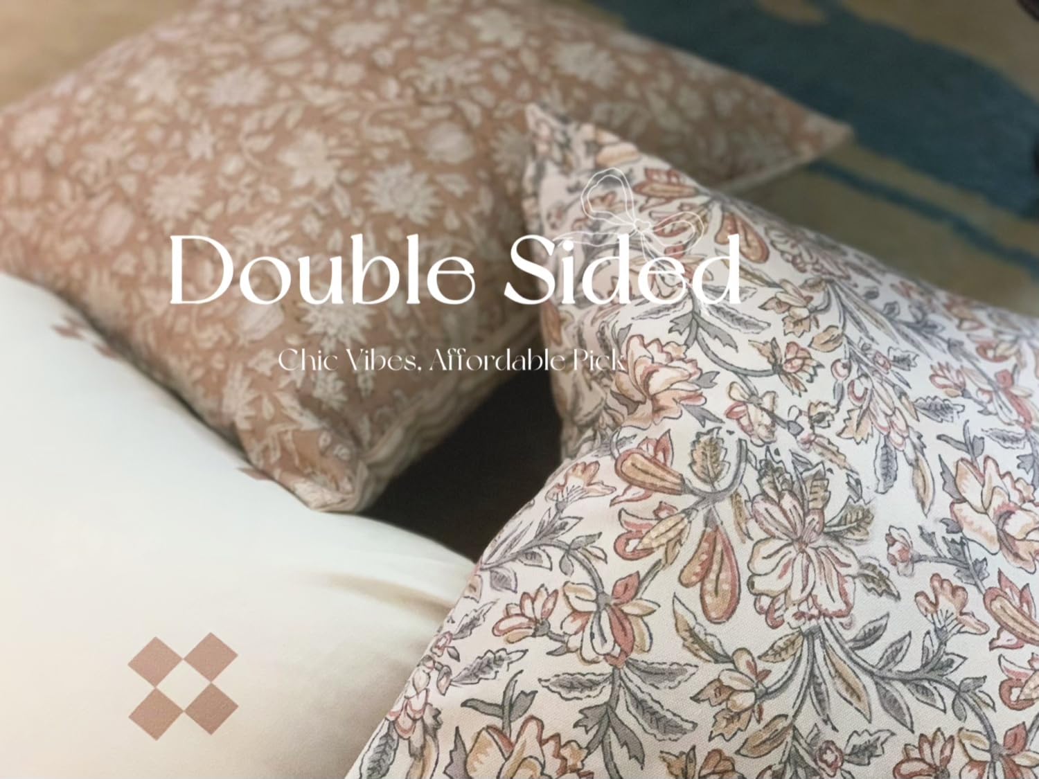 Duzziyyaa vintage double block design enhances bed or sofa with rustic charm.