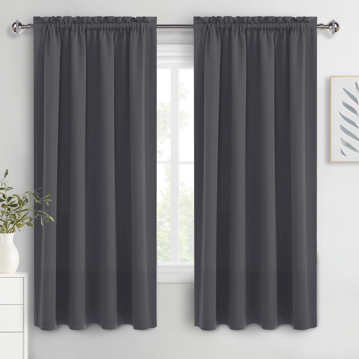 DWCN blackout curtains for the bedroom—63 inch length, 42 inch width panels, enhanced privacy.