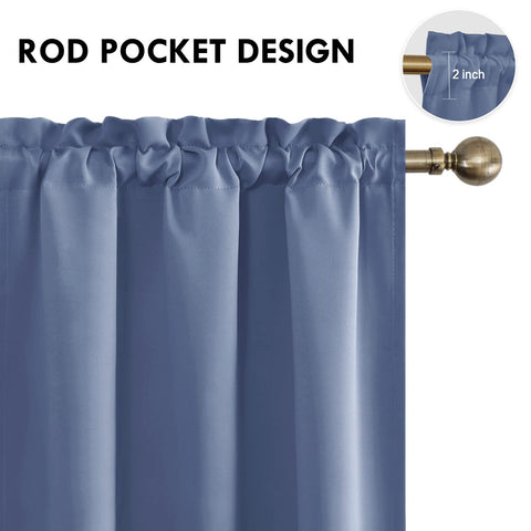DWCN dusty blue blackout curtains offer noise reduction for a peaceful night