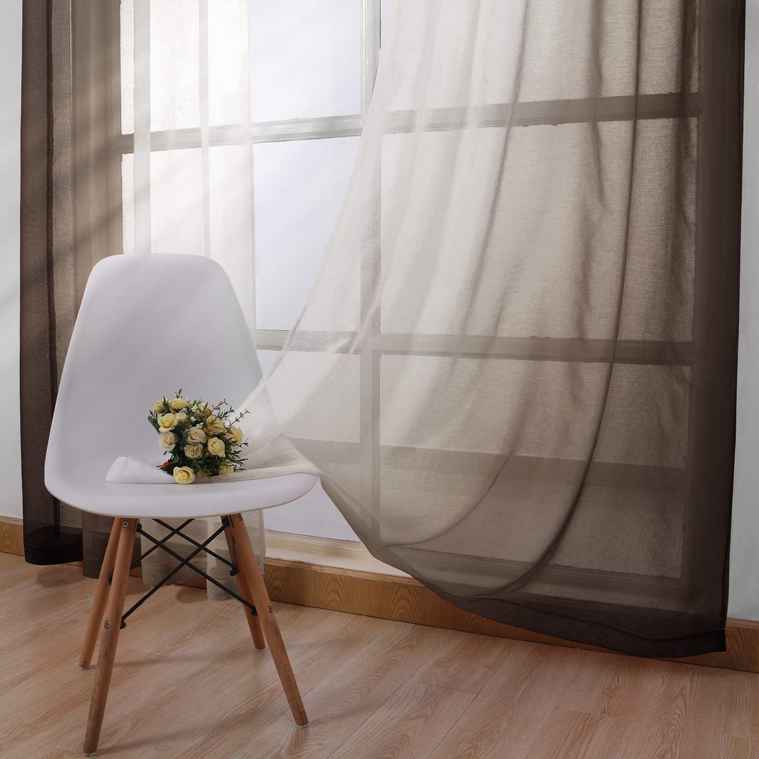 DWCN sheer curtain panel filters light while preserving privacy in living rooms.