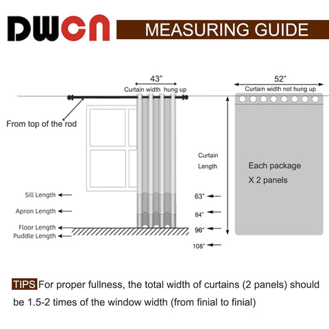 DWCN versatile ombre panels pair with other drapes for layered styling.