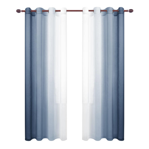DWCN light-filtering denim ombre curtains brighten rooms with softness.
