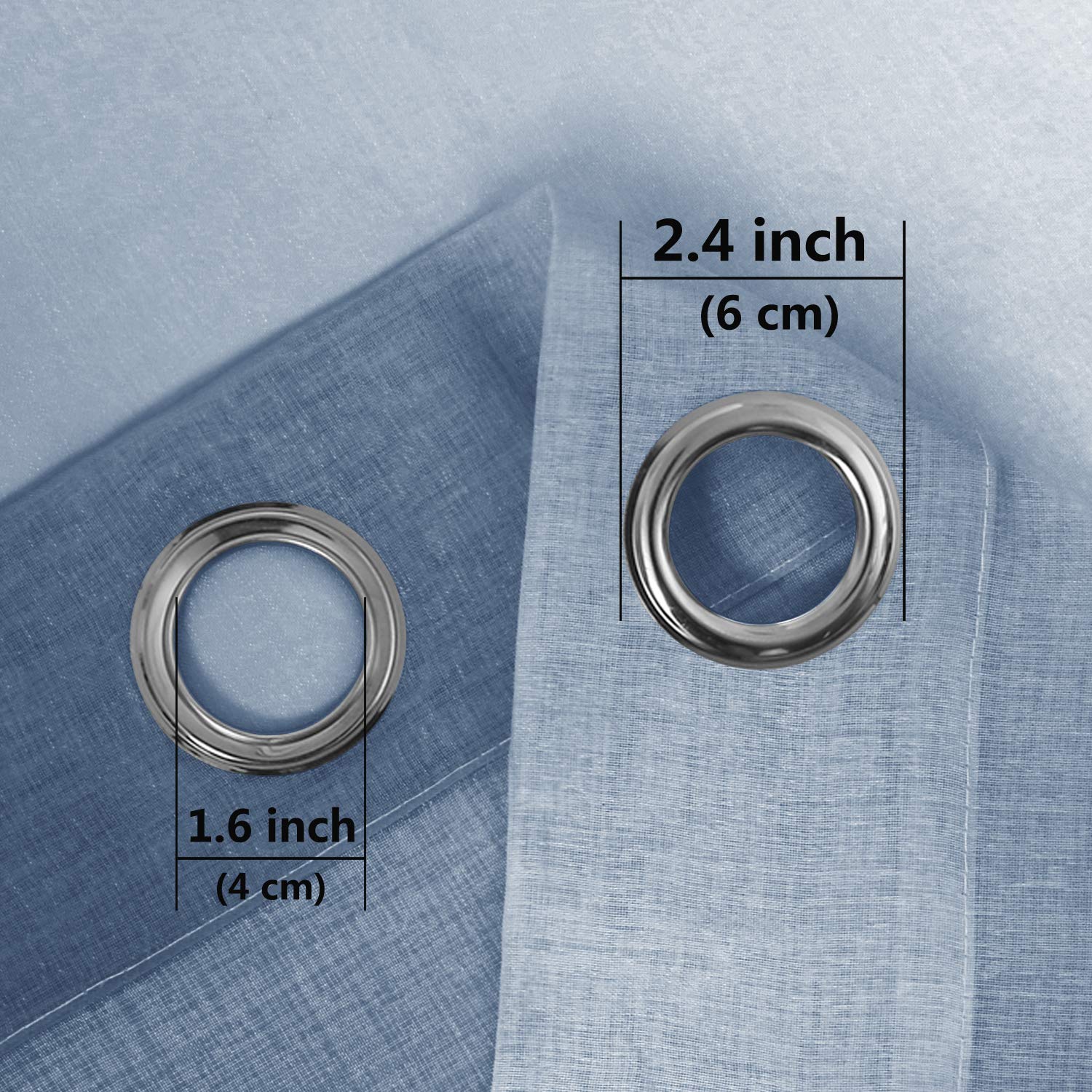 DWCN living room curtains in denim ombre sheer for bright spaces.
