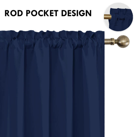 DWCN navy blue curtain panel showcases thermal insulation for year-round comfort
