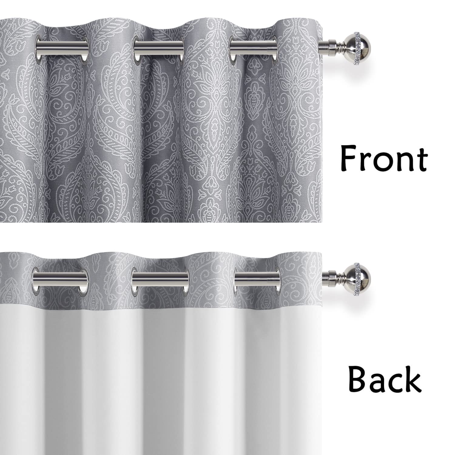 DWCN Ombre blackout curtains back side white solid color for a clean reveal.