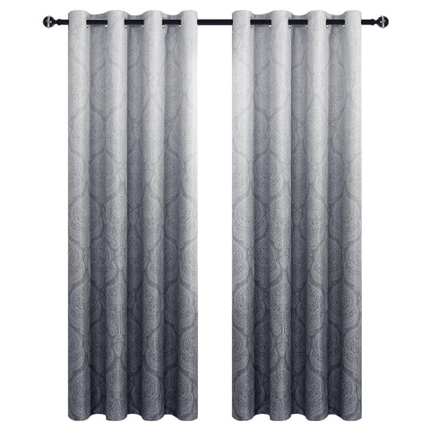 DWCN Ombre blackout curtains colorfast with a vibrant damask pattern.