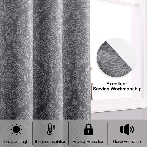 DWCN Ombre blackout curtains premium stitching and durable fabric in use.