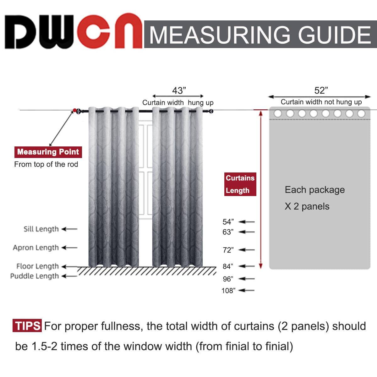 DWCN Ombre blackout curtains create a calm room ambience and shading.