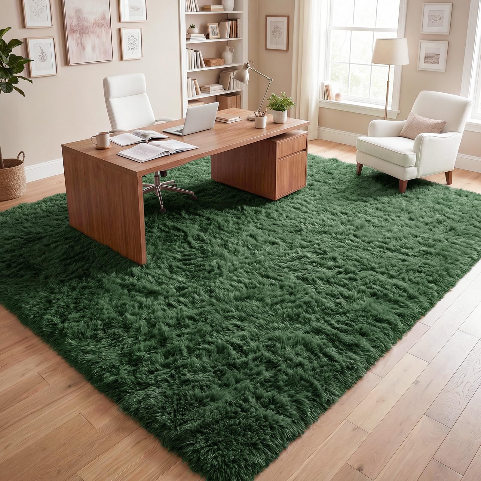 DweIke high-pile rug supports busy homes and play.