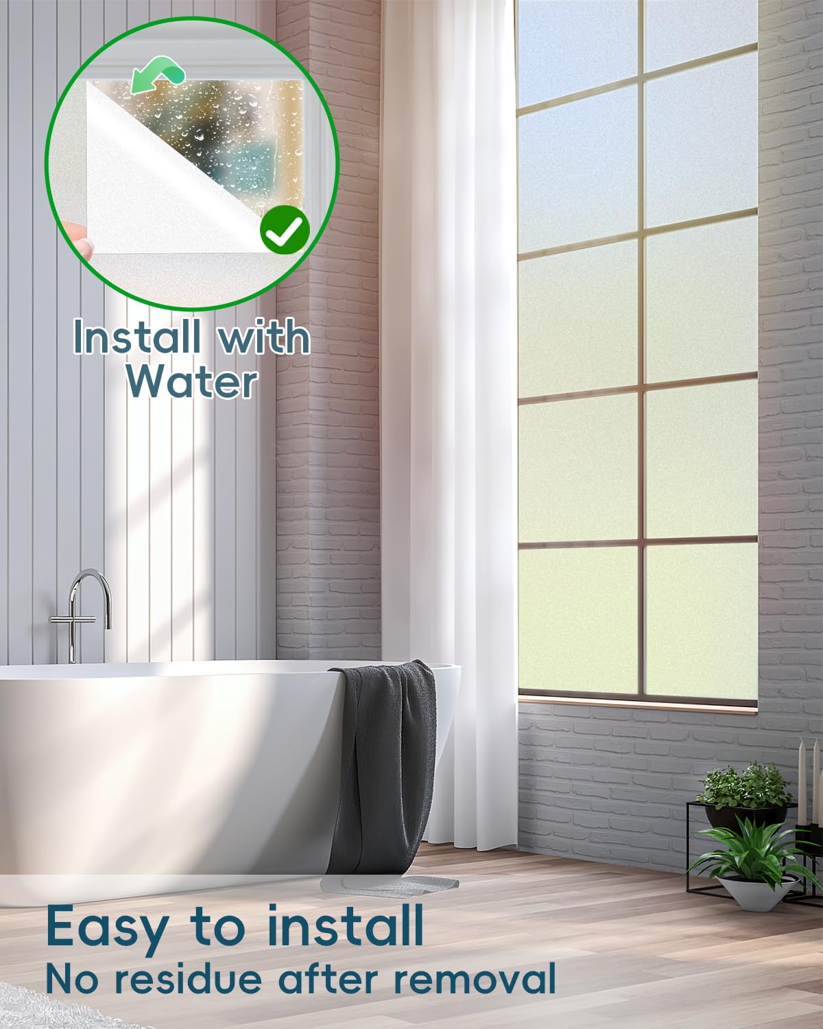 Dwersty easy installation guide helps apply privacy film quickly.