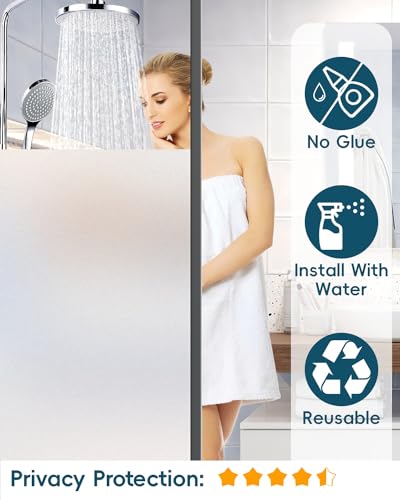 Dwersty privacy film applied to a glass door diffuses light while preserving privacy