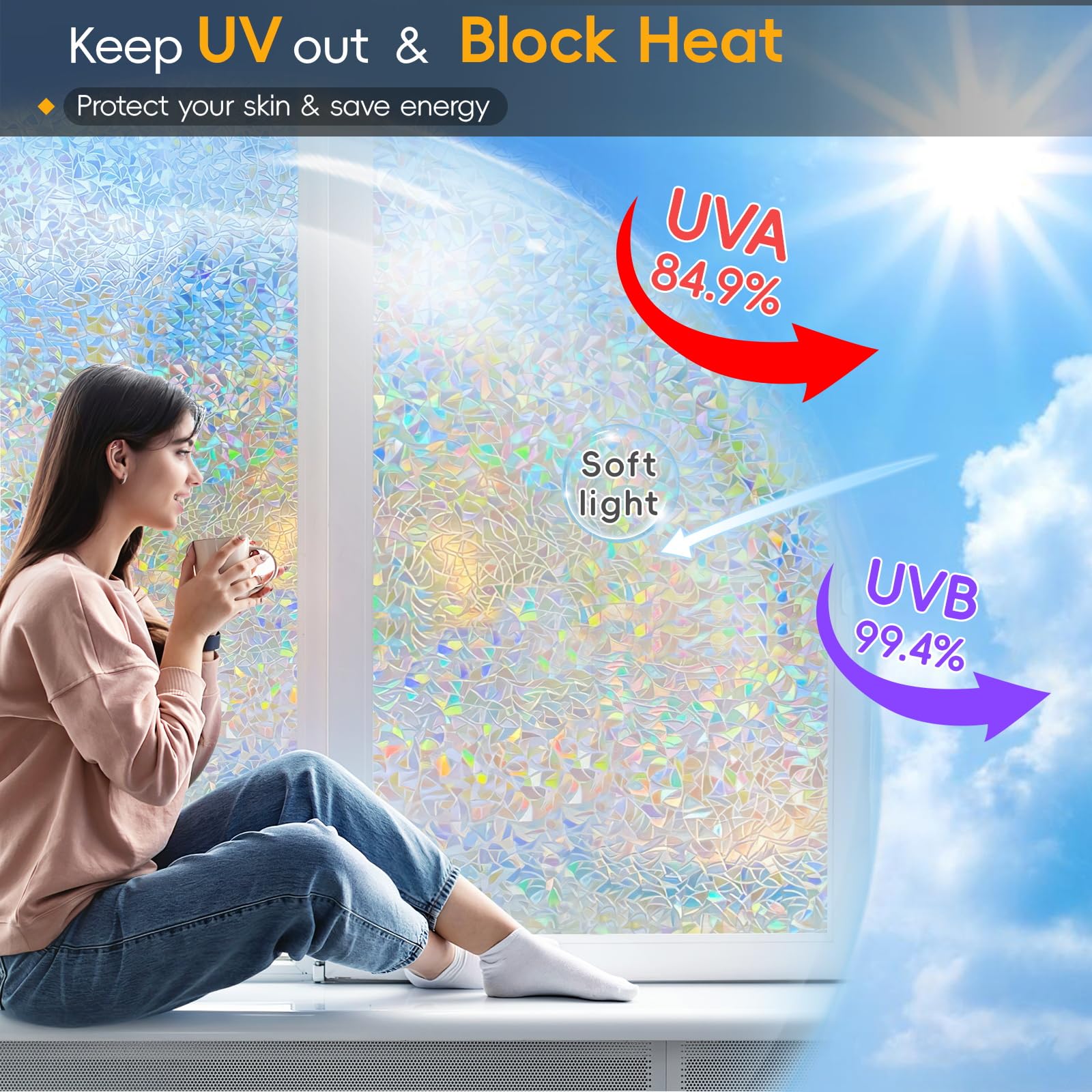 Dwersty Rainbow Window Film uses eco-friendly materials for safe decorating.