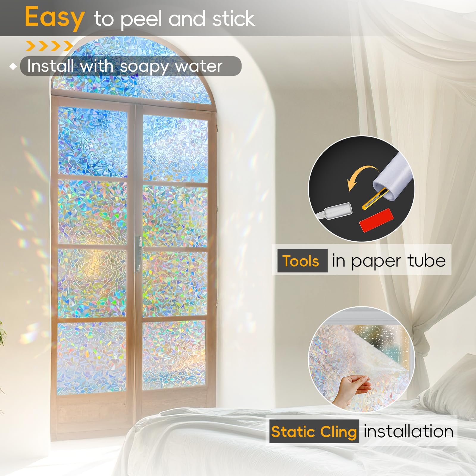 Dwersty Rainbow Window Film helps cut heat and may lower energy use.