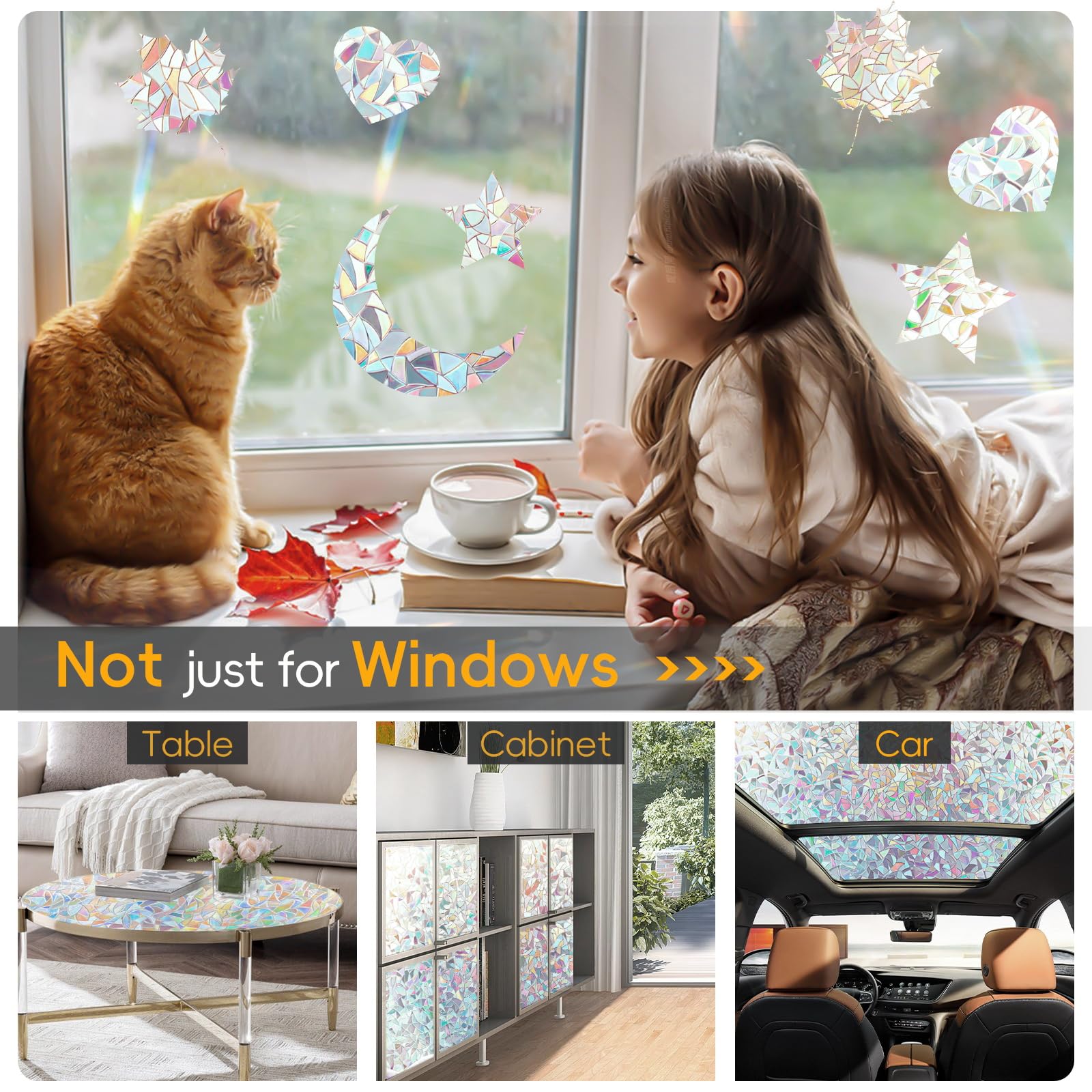 Dwersty Rainbow Window Film is rental-friendly and easy to reposition.
