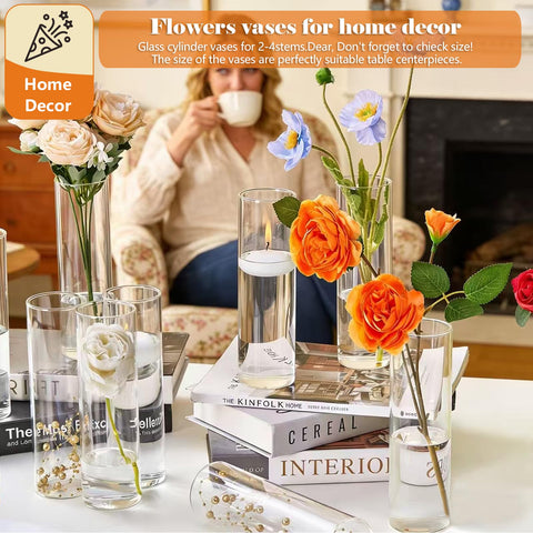 DWLGHT set includes 16 vases perfect for flower arrangements and floating candles