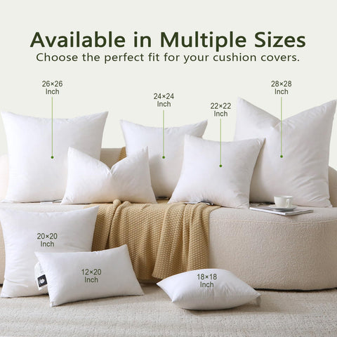 DWR 20x20 insert on sofa demonstrates versatile backrest support and comfort.