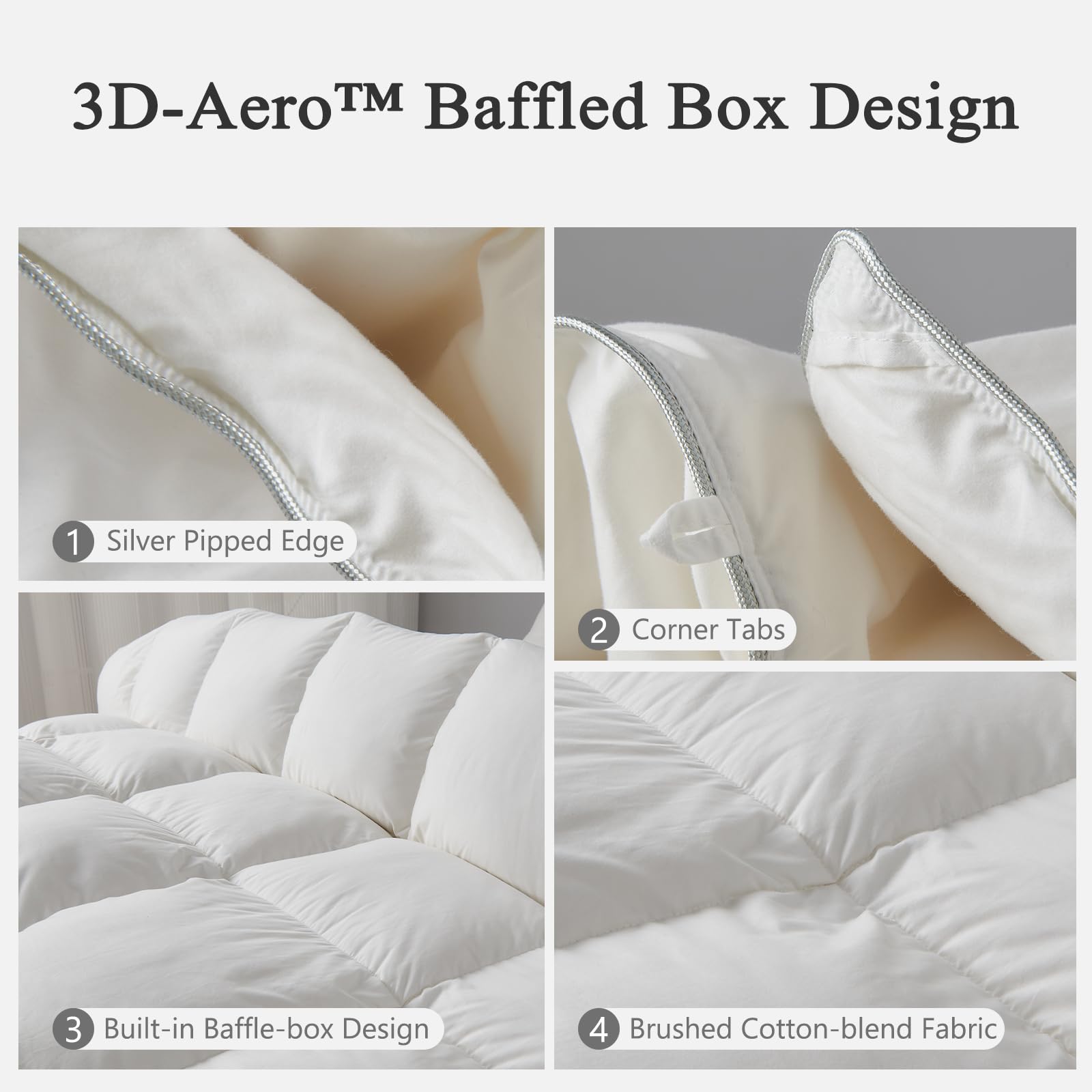 DWR comforter showing baffle box construction for even loft