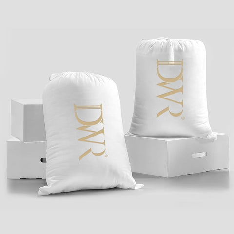 DWR duvet insert with corner anchors to attach to cover