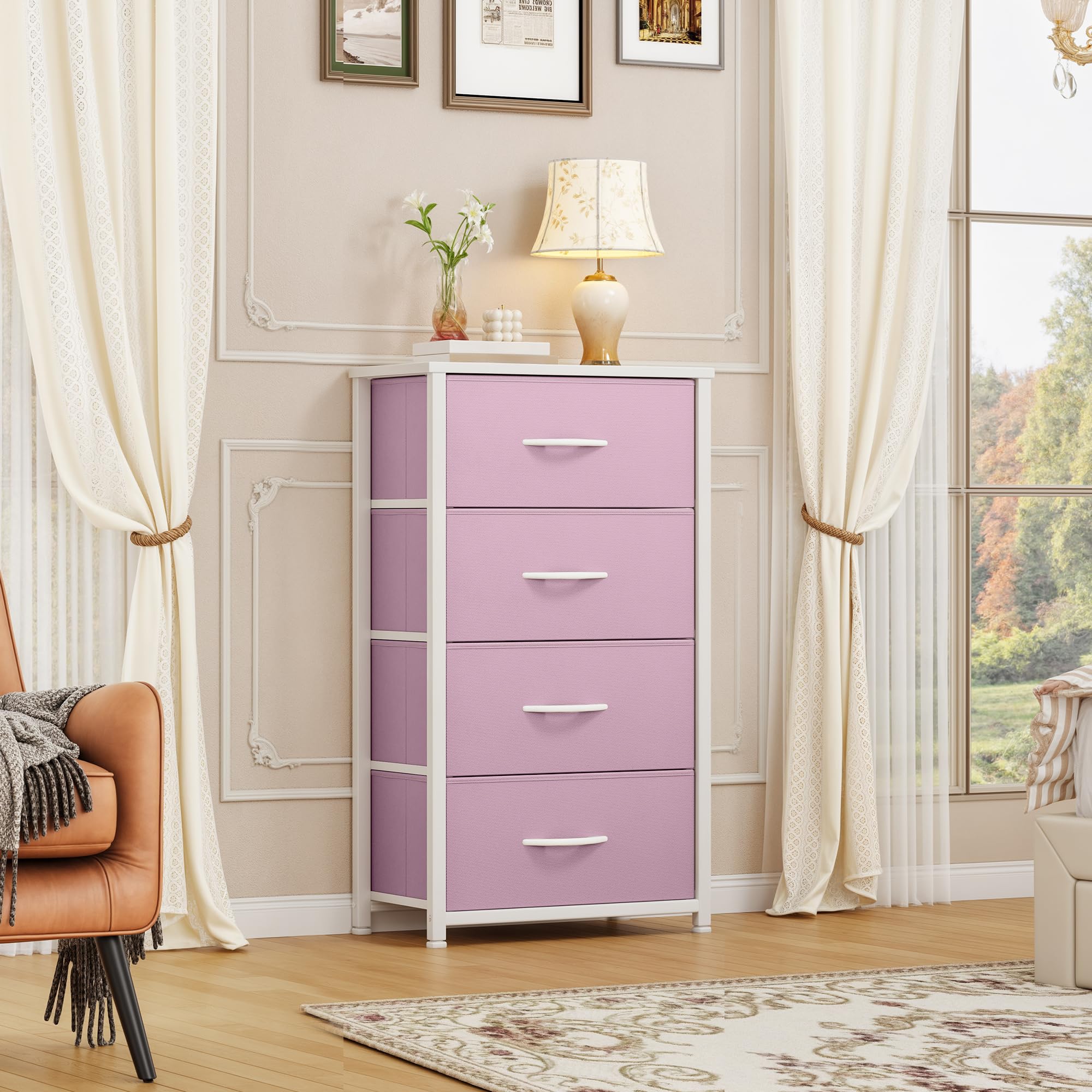 DWVO four deep drawers keep clothes organized and accessible