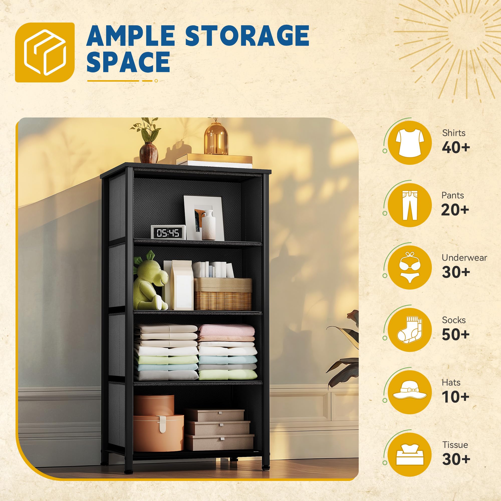 DWVO storage tower shown in a modern living room setup keeps essentials neatly organized