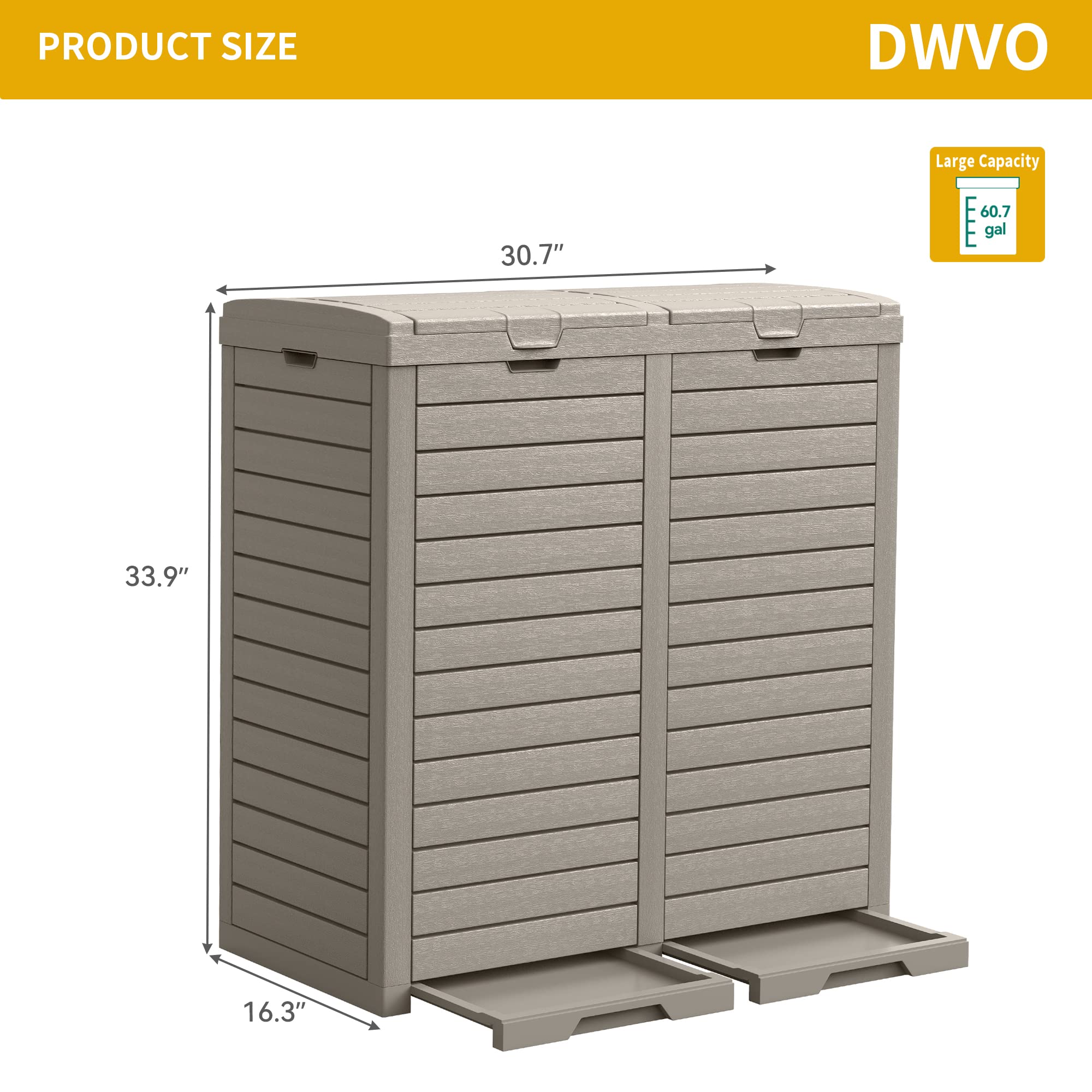 DWVO dual lid design provides quick access for two-bag use.