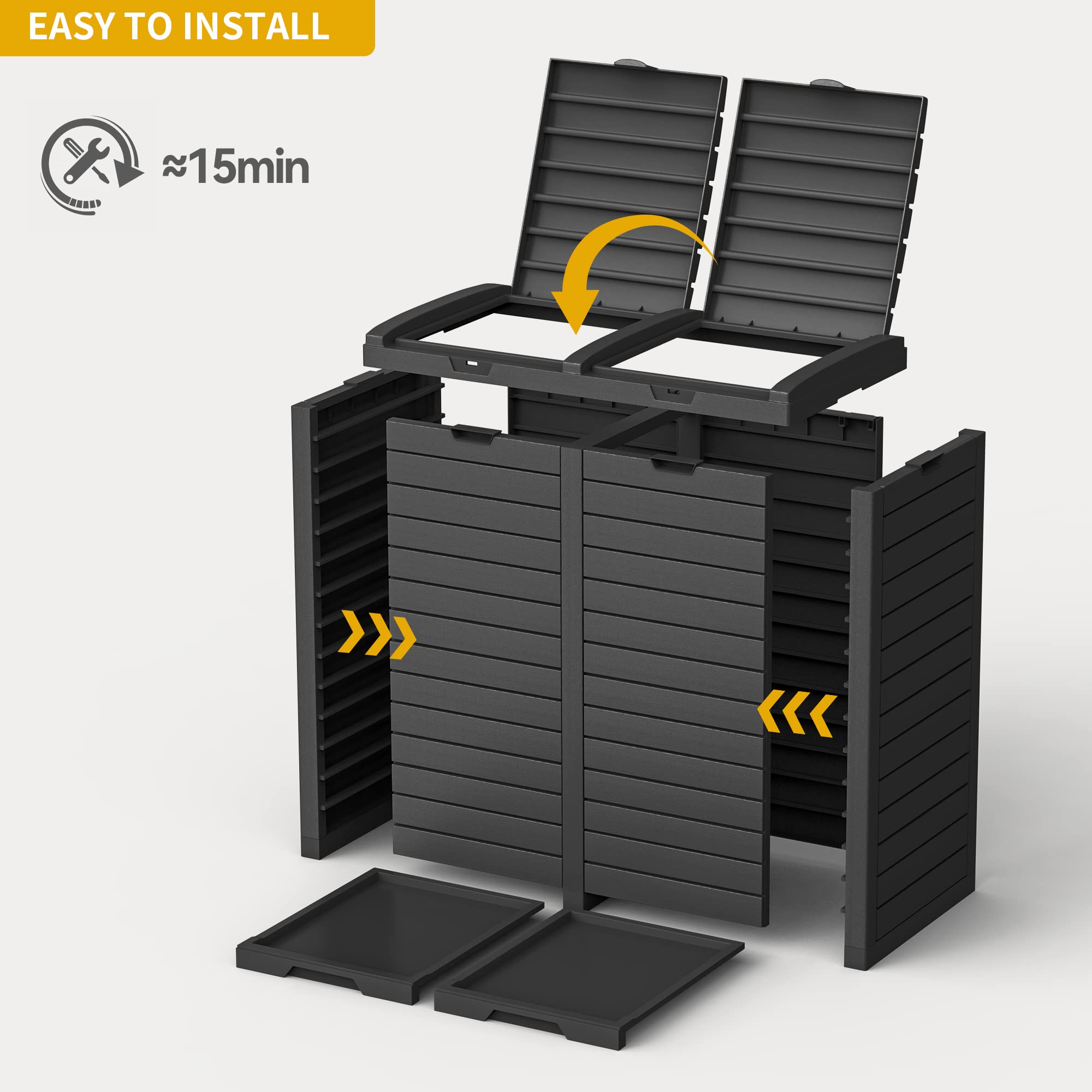 DWVO weather-resistant resin bin suits year-round outdoor use