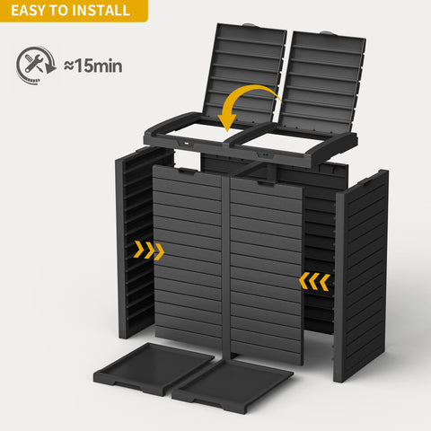 DWVO weather-resistant resin bin suits year-round outdoor use