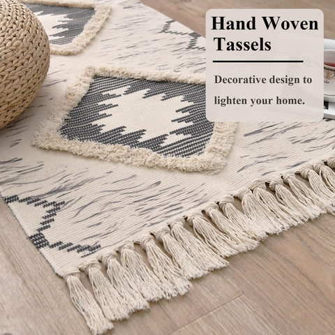 DXGJOKR Boho Runner Rug 2x6 gray easy care for cleaning.