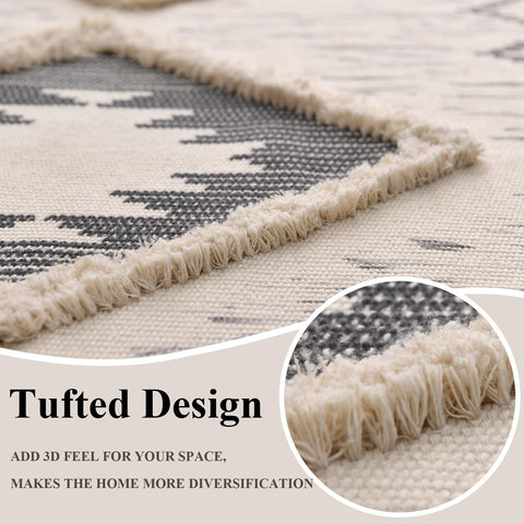 DXGJOKR Boho Runner Rug 2x6 gray eco-friendly dye resists fading.