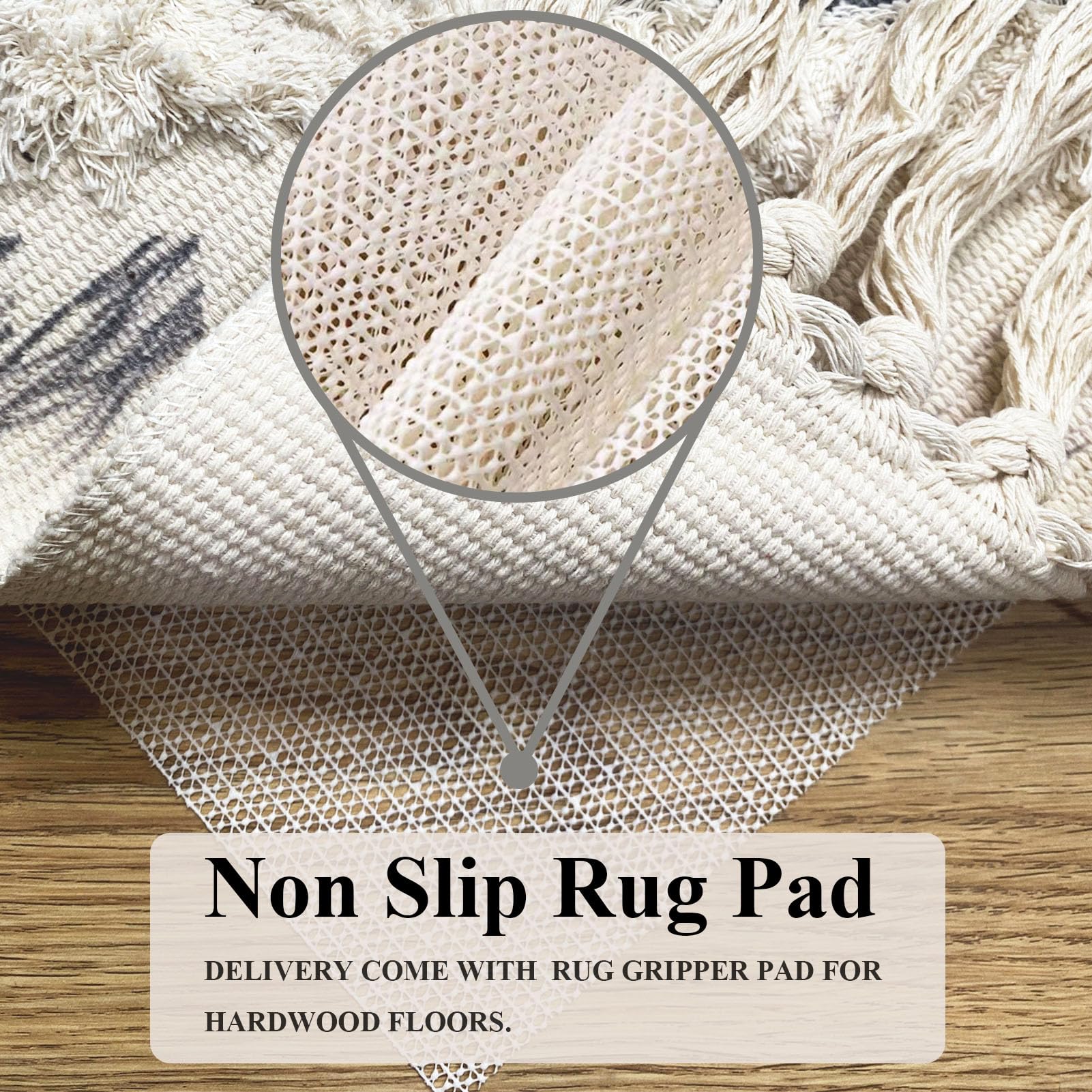 DXGJOKR Boho Runner Rug 2x6 gray tufted surface offers soft footing.