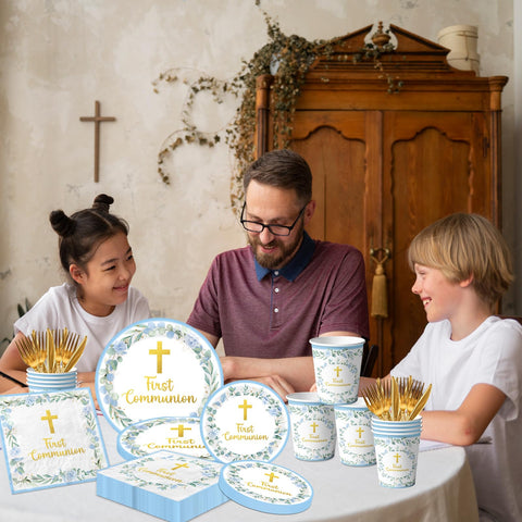 Dydamud blue cups 9oz for First Communion, easy serving and disposal