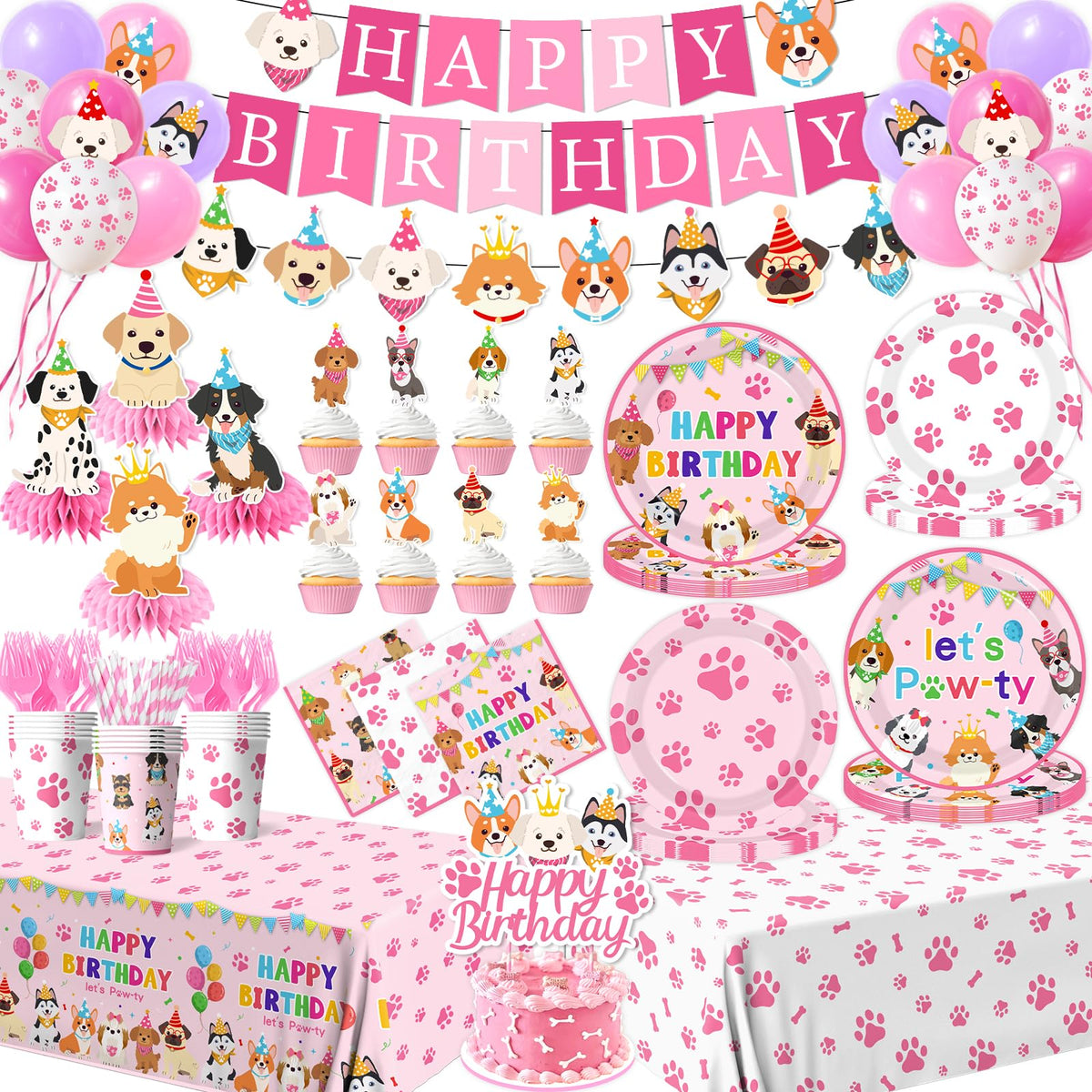 Dydamud dog birthday plates 9inch add festive dinnerware for a pet-friendly celebration.